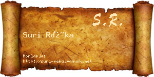 Suri Réka névjegykártya